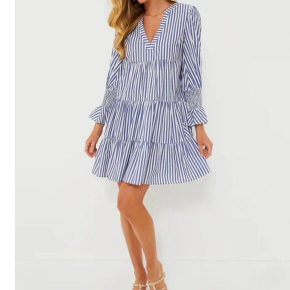 Tuckernuck Dresses & Skirts - Tuckernuck Cotton Poplin Kenzo Dress Tiered Preppy Coastal Nautical Spring Plus